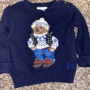 Navy blue Polo by Ralph Lauren teddy bear sweater